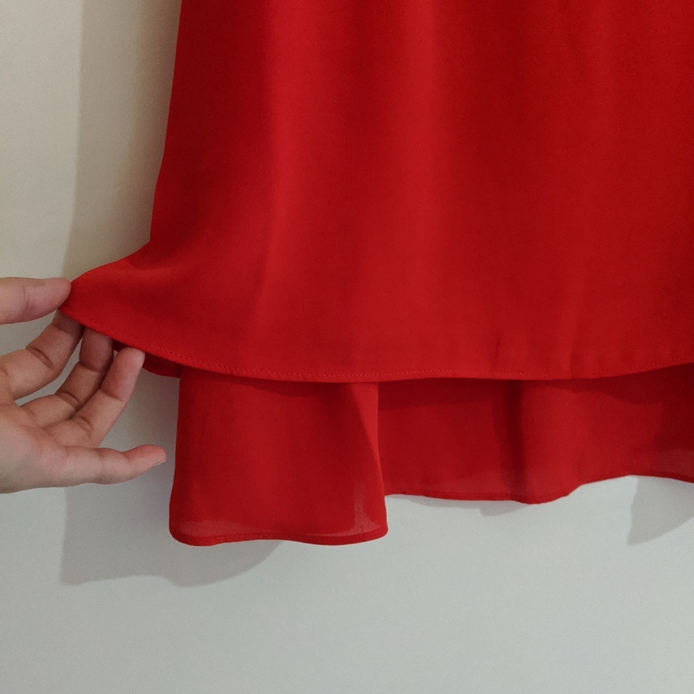 Worthington Double Layer Sleeveless Tank Top Red M - Picture 3 of 5